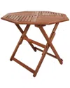 Sunnydaze Meranti Wood Octagon Outdoor Folding Patio Table In Brown