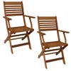 Sunnydaze Meranti Wood Outdoor Folding Patio Chairs