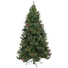 Sunnydaze Merry Berries Pre-lit Artificial Christmas Tree - Green