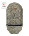 Sunnydaze Messina Outdoor Wall Fountain With Florentine Finish With $16 Credit In Grey