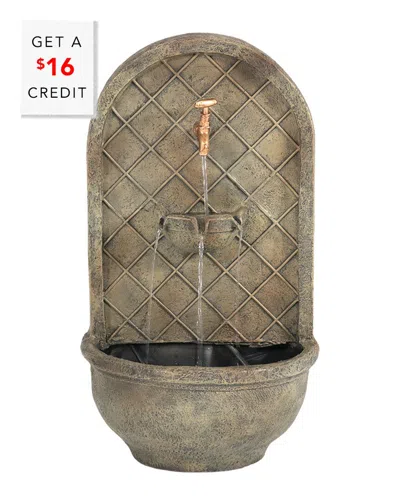 Sunnydaze Messina Outdoor Wall Fountain With Florentine Finish With $16 Credit In Brown