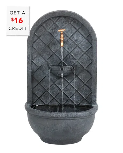 Sunnydaze Messina Outdoor Wall Fountain With With $16 Credit In Black