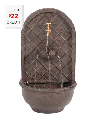 Sunnydaze Messina Solar Wall Fountain With $22 Credit In Bronze