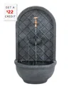 Sunnydaze Messina Solar Wall Fountain With $22 Credit In Grey