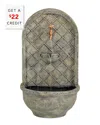 Sunnydaze Messina Solar Wall Fountain With $22 Credit In Grey
