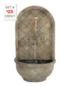 Sunnydaze Messina Solar Wall Fountain With Battery With $25 Credit In Grey