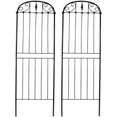 Sunnydaze Metal Wire Traditional Garden Trellis For Climbing Plants And Flowers - 32" H - Black - 2-pack