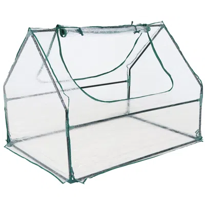 Sunnydaze Mini Greenhouse With 2 Zippered Side Doors - 4' X 3' - Clear