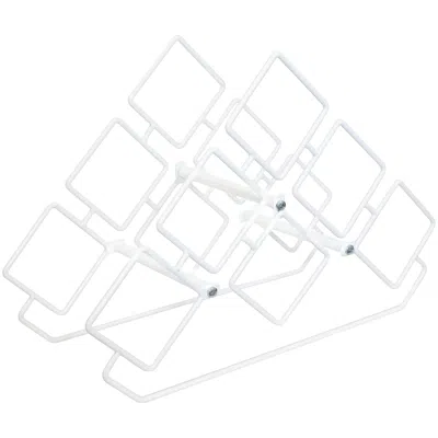 Sunnydaze Modern 6-bottle Triangular Wine Rack - Indoor Steel Wire Tabletop Accent In Gray