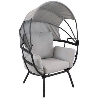 Sunnydaze Modern Luxury Patio Lounge Chair In Grey