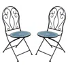 Sunnydaze Mosaic Tile Bistro Chair With Iron Frame - Multicolor - 2-pack