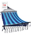 Sunnydaze Natural Mayan Hammock Bed With Spreader Bars With $18 Credit In Blue