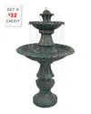 Sunnydaze 41"h Electric Polyresin And Fiberglass 2-tier Nouveau Outdoor Water Fountain In Green