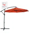 Sunnydaze Offset Patio Umbrella & Cantilever W/ Cross Base With $14 Credit In Orange