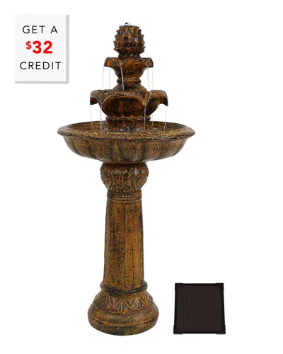 SUNNYDAZE SUNNYDAZE ORNATE ELEGANCE SOLAR OUTDOOR WATER FOUNTAIN WITH BATTERY WITH $32 CREDIT