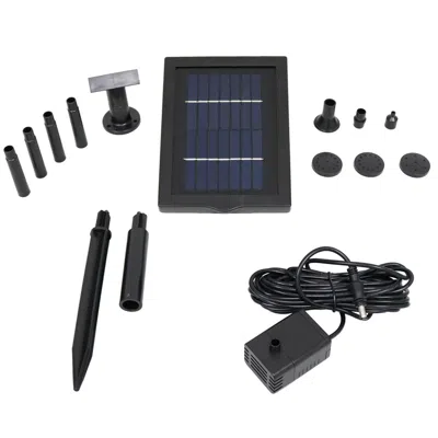 Sunnydaze Outdoor 1.3 Watt Solar Pump And Panel Bird Bath Fountain Kit With 5 Spray Heads - 40 Gph - 24" In Black