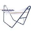 Sunnydaze Outdoor 2-person Double Polyester Rope Hammock With Wood Spreader Bar And Matte Blue Steel Multi-use