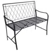 Sunnydaze Outdoor 2-person Iron Argyle Diamond Patio Bench - Black