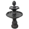 Sunnydaze Outdoor 2-tier Solar Powered Water Fountain With Battery Backup And Submersible Pump - 35"