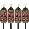 Sunnydaze Outdoor 3-in-1 Adjustable Height Tiki Face Patio And Lawn Torch Light Set - 4pk