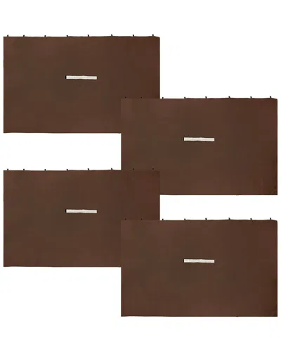 Sunnydaze Outdoor 4pc Fabric Privacy Sidewall Set For 10x10ft Gazebo In Brown