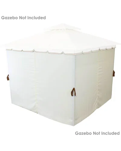 Sunnydaze Outdoor 4pc Fabric Privacy Sidewall Set For 10x10ft Gazebo In White