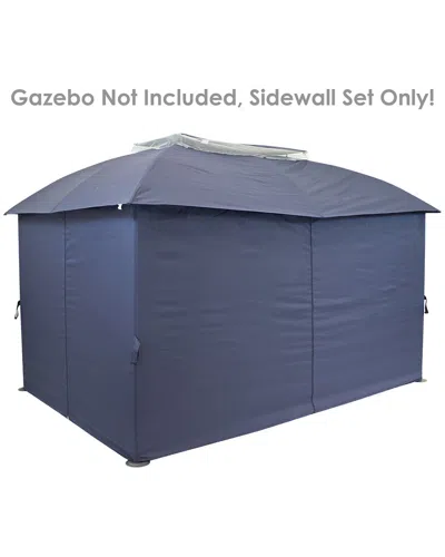 Sunnydaze Outdoor 4pc Fabric Sidewall Set For 10x13ft Gazebo In Blue