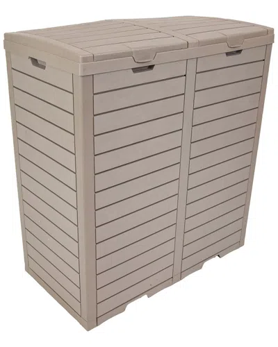 Sunnydaze Outdoor 78-gallon Double Trash Can In Neutral