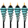 Sunnydaze Outdoor Adjustable Height Glass And Metal Swirl Patio And Lawn Torch Set - 4pk