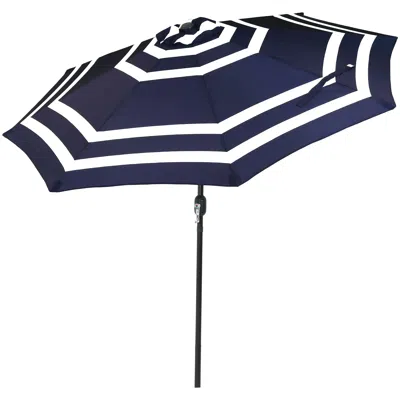 Sunnydaze Outdoor Aluminum Patio Umbrella, Tilt, And Crank - 9' In Blue