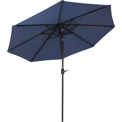 Sunnydaze Outdoor Aluminum Patio Umbrella With Fade-resistant Canopy And Auto Tilt And Crank - 9' In Blue