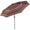 Sunnydaze 9ft Outdoor Aluminum Solar Led Lighted Umbrella Withtilt