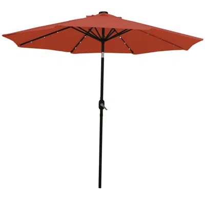 Sunnydaze Outdoor Solar-powered Lighted Patio Umbrella In Red