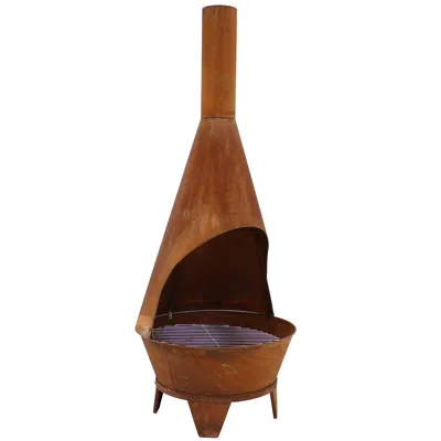 Sunnydaze Outdoor Backyard Patio Mexican Style Oxidized Steel Wood-burning Fire Pit Chiminea - 6' - Rust In Brown