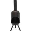 Sunnydaze Outdoor Backyard Patio Modern Steel Wood-burning Fire Pit Chiminea With Wood Grate - 5' - Black