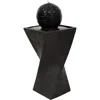 Sunnydaze Outdoor Black Ball Solar Powered Water Fountain With Backup Battery And Led Light - 32" - Black