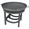 Sunnydaze Outdoor Camping Or Backyard Cast Iron Round Fire Pit With Built-in Log Rack - 30" - Dark Gray In Gray