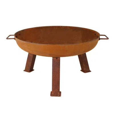 Sunnydaze Outdoor Camping Or Backyard Portable Round Cast Iron Rustic Fire Pit Bowl With Handles - 24" - Oxidi