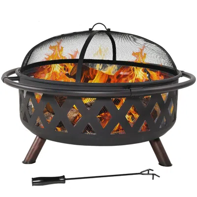 Sunnydaze 36in Fire Pit Steel In Bronze