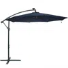 Sunnydaze Outdoor Cantilever Offset Patio With Solar Led Lights, Crank, And Cross Base - 10'