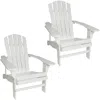Sunnydaze Coastal Bliss Wooden Adirondack Chair Set
