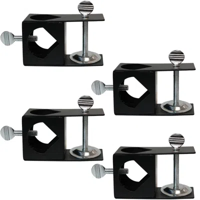 Sunnydaze Outdoor Easy-to-install Metal Patio Balcony Deck Railing Torch Lantern Light Clamp Set - 4pk In Black