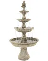 Sunnydaze Outdoor Electric 4-tiered Grand Courtyard Garden Water Fountain In Brown