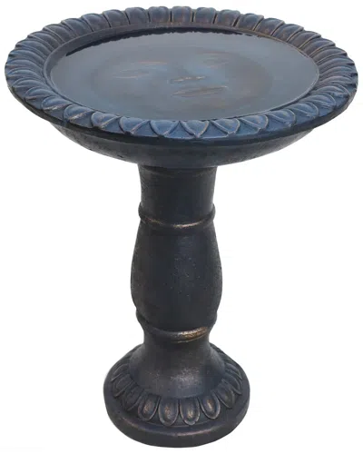 Sunnydaze Outdoor Façade Du Soleil Bird Bath In Blue