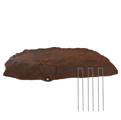 Sunnydaze Outdoor Flat Polyresin Landscape Rock Septic Cover With Stakes - 3.5"
