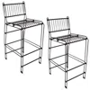 Sunnydaze Outdoor Furniture Steel Wire Bar-height Dining Chairs - Black - 2pc