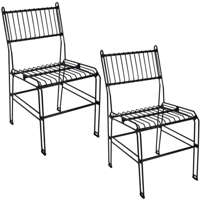 Sunnydaze Outdoor Furniture Steel Wire Dining Chairs - Black - 2pc