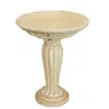 Sunnydaze Outdoor Glass Fiber Reinforced Concrete Patio Garden Grecian Column Style Bird Bath - 20" - White