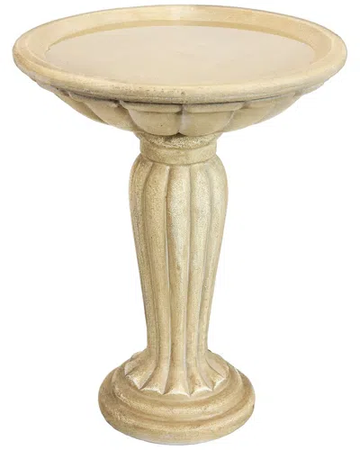 Sunnydaze Outdoor Grecian Column Bird Bath In Neutral
