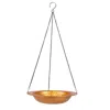 Sunnydaze Outdoor Hanging Bird Bath Or Bird Feeder With Copper Finish And Hanging Chain - 12"